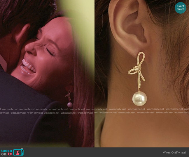 Anthropologie Bohemian Bow Drop Earring worn by Jo Wilson (Camilla Luddington) on Greys Anatomy