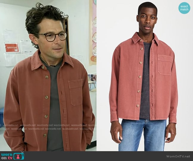 APC Basile Cavalier Overshirt in Fae worn by Jacob Soboroff on Today