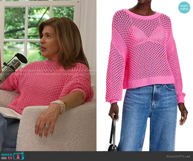 Aqua Open Stitch Sweater in Hot Pink worn by Hoda Kotb on Today