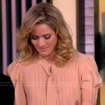 Sara’s beige tie neck top and skirt on The View
