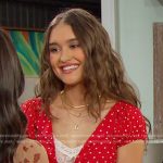 Ari’s red polka dot dress on Days of our Lives
