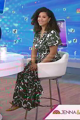 Arianna's green print maxi dress on Today