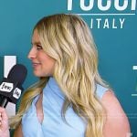 Ashley’s blue cutout dress on E! News