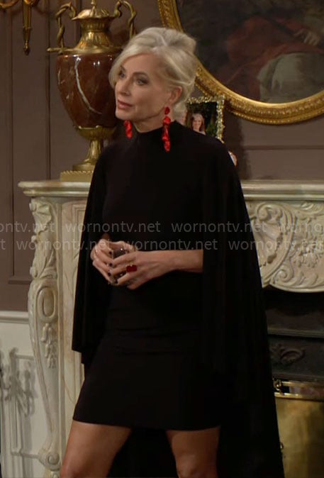 Ashley's black cape dress on The Young and the Restless