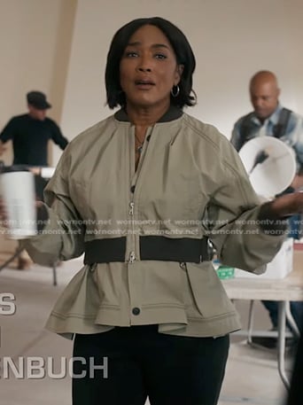 Athena’s peplum bomber jacket on 9-1-1