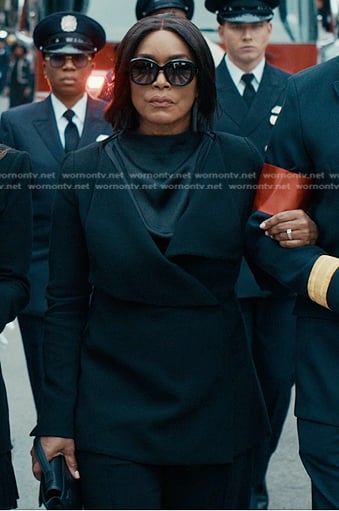 Athena's black folded jacket on 9-1-1