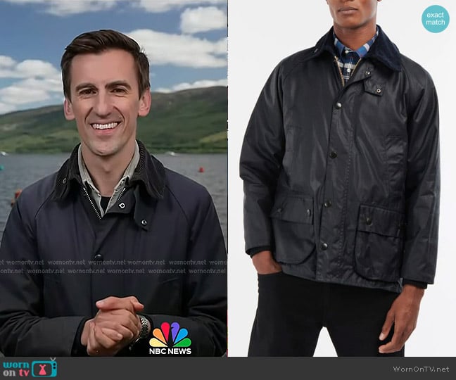 Raf Sanchez’s navy fieald jacket on Today
