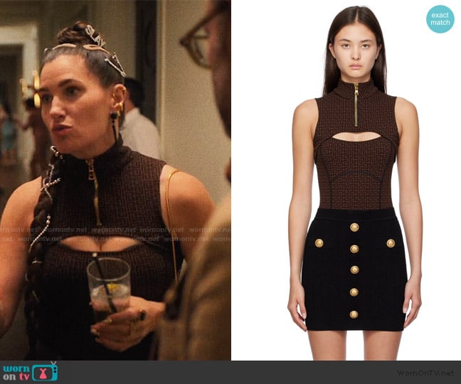 Balmain Monogram Bodysuit worn by Maya Mason (Kathryn Hahn) on The Studio