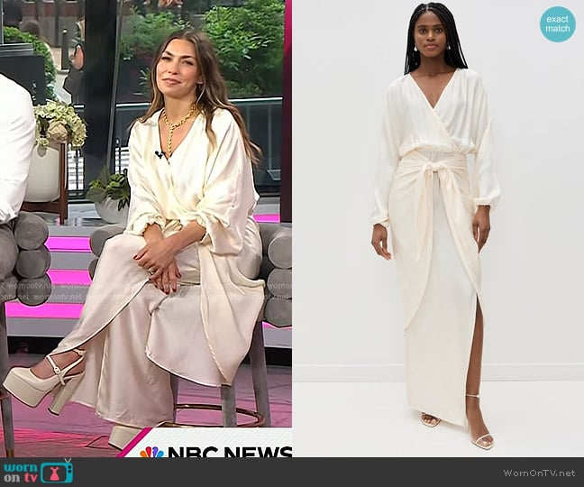 Melissa Garcia’s white wrap dress on Today