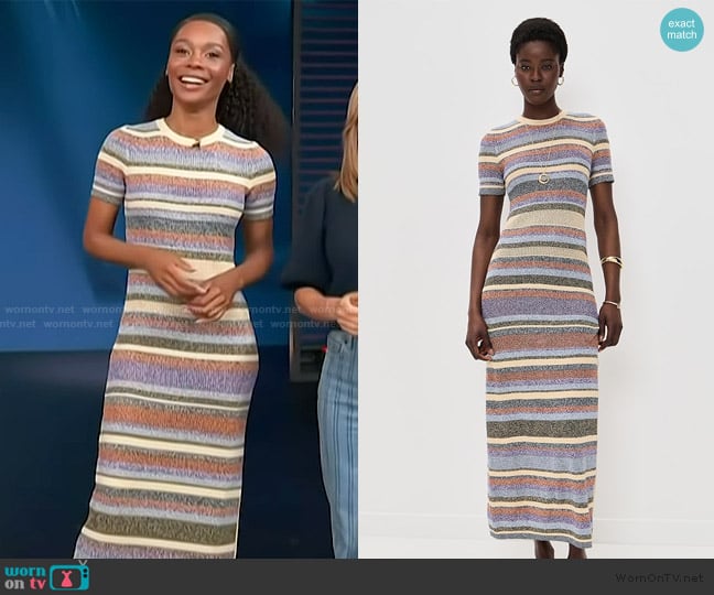 Zuri’s striped midi dress on Access Hollywood