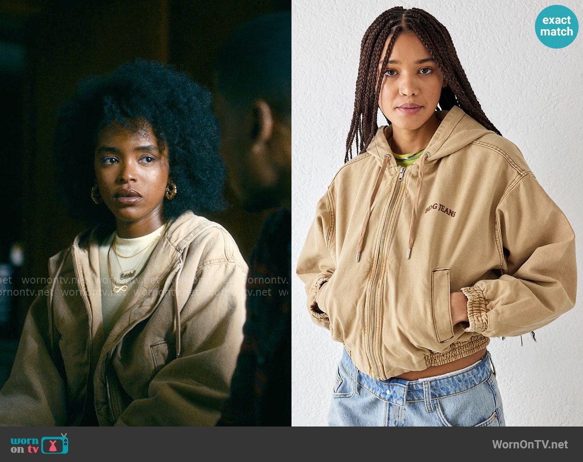 BDG at Urban Outfitters Daria Cropped Canvas Jacket worn by Keisha Clark (Lovie Simone) on Forever