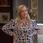 Belle’s beige floral shirtdress on Days of our Lives