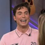 Benito Skinner’s pink polo shirt on The Kelly Clarkson Show