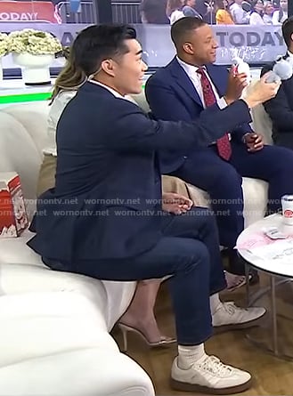Brian Cheung's white stripe sneakers on Today