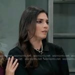 Brook Lynn’s black blouse with metallic stripe cuffs on General Hospital