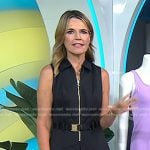 Savannah’s black zip front belted dress on Today