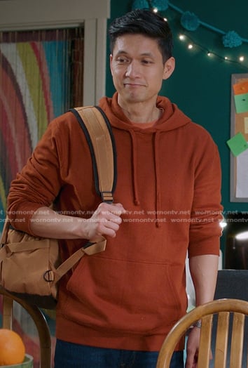 Blue's rusty orange hoodie on Greys Anatomy