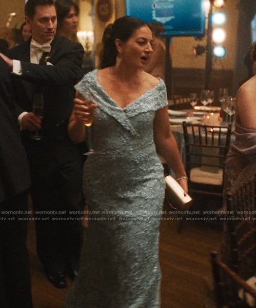 Blue lace gown on The Studio