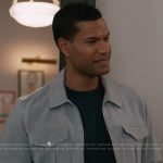 Blue suede Jacket on Elsbeth