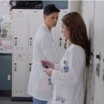 Blue’s white and orange sneakers on Greys Anatomy