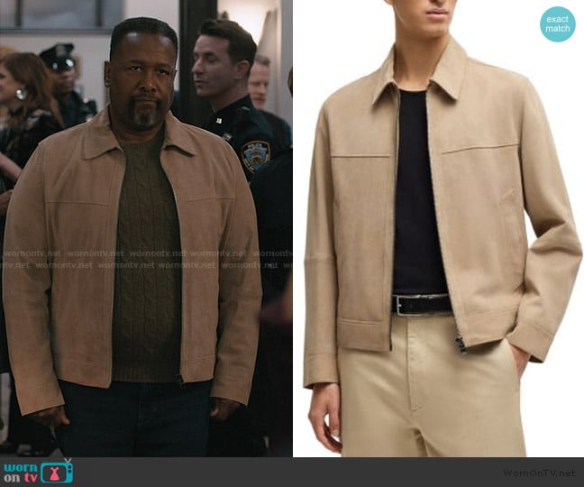 BOSS Malbano Goatskin Suede Jacket worn by C.W. Wagner (Wendell Pierce) on Elsbeth