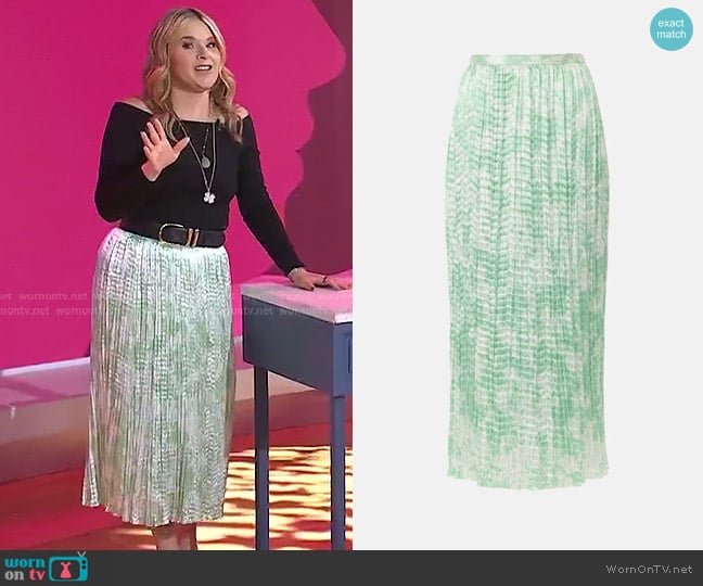 Boss Vavaria Pleated Midi Skirt worn by Jenna Bush Hager on Today