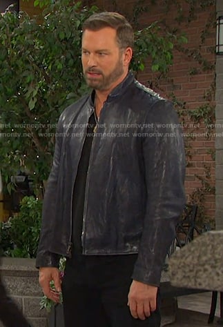 Brady’s blue leather jacekt on Days of our Lives