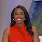 Brittany's red belted wrap dress on Good Morning America