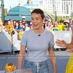 Brie Larson’s drawstring waist jeans on Today