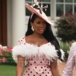 Brit’s pink polka dot top and mini skirt on The Real Housewives of Atlanta