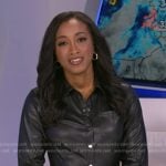 Brittany’s black leather shirtdress on Good Morning America