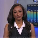 Brittany’s navy check vest on Good Morning America