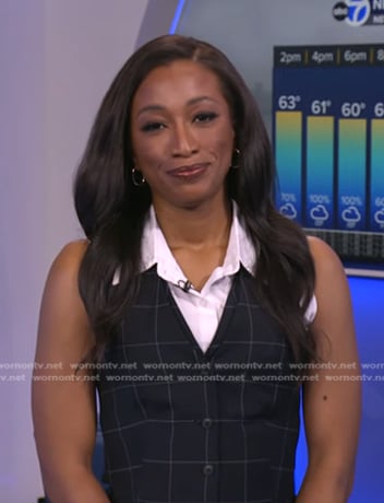 Brittany’s navy check vest on Good Morning America