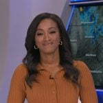 Brittany’s brown ribbed cardigan dress on Good Morning America
