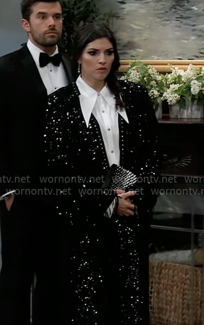 Brook Lynn's black sequin suit at 2025 Nurses Ball on General Hospital