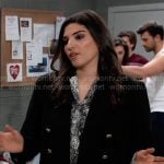 Brook Lynn’s snake print blouse and black blazer on General Hospital