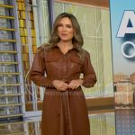Rhiannon’s brown leather shirtdress on Good Morning America