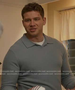 Buck's blue collared sweater on 9-1-1