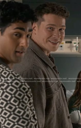 Buck’s brown houndstooth shirt on 9-1-1