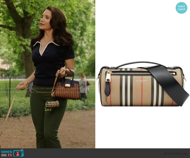 Burberry The Vintage Check barrel bag worn by Charlotte York (Kristin Davis) on And Just Like That