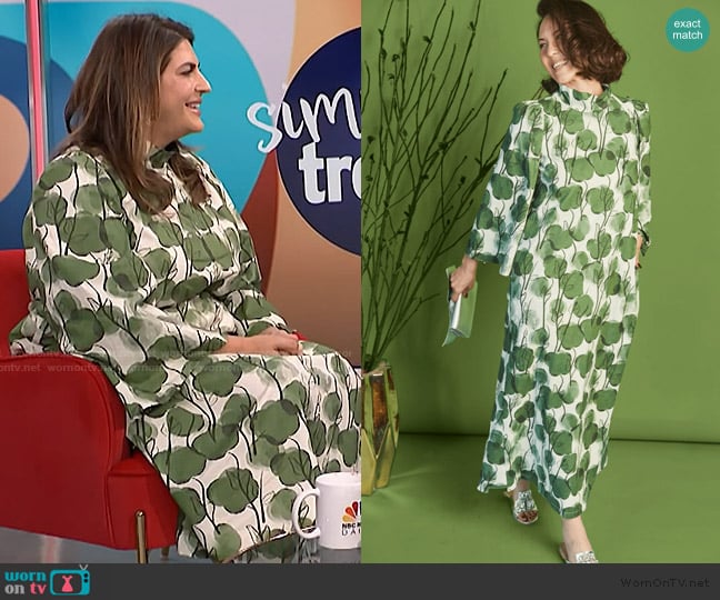 Buru Bell Sleeve Maxi Mod Dress worn by Katie Sturino on NBC News Daily