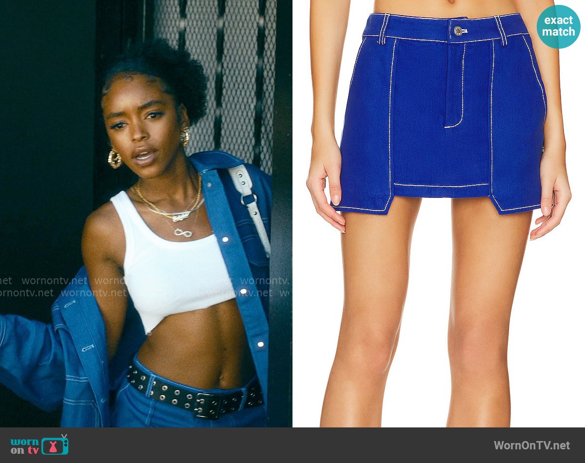 By.Dyln Cooper Skirt in Cobalt worn by Keisha Clark (Lovie Simone) on Forever