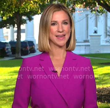 Caitlin Huey-Burns' pink blazer on CBS Mornings