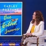 Carley Fortune’s floral print pants on Good Morning America