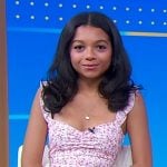 Carolina’s pink floral mini dress on Good Morning America