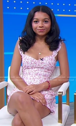 Carolina’s pink floral mini dress on Good Morning America