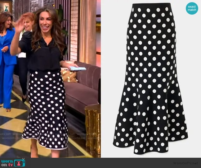 Carolina Herrera Polka-Dot Midi Trumpet Skirt worn by Alyssa Farah Griffin on The View