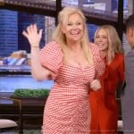 Caroline Rhea’s red gingham check dress on Live with Kelly and Mark
