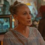 Carrie’s blue lace top on And Just Like That