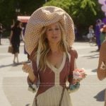 Carrie’s patchwork v-neck dress on And Just Like That